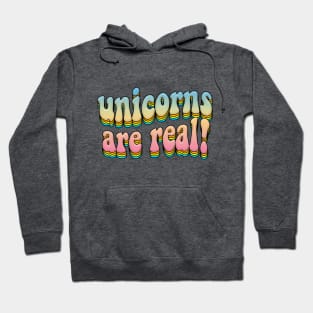 Unicorns Are Real!  Rainbow Graphic Design Logo T-Shirt Hoodie